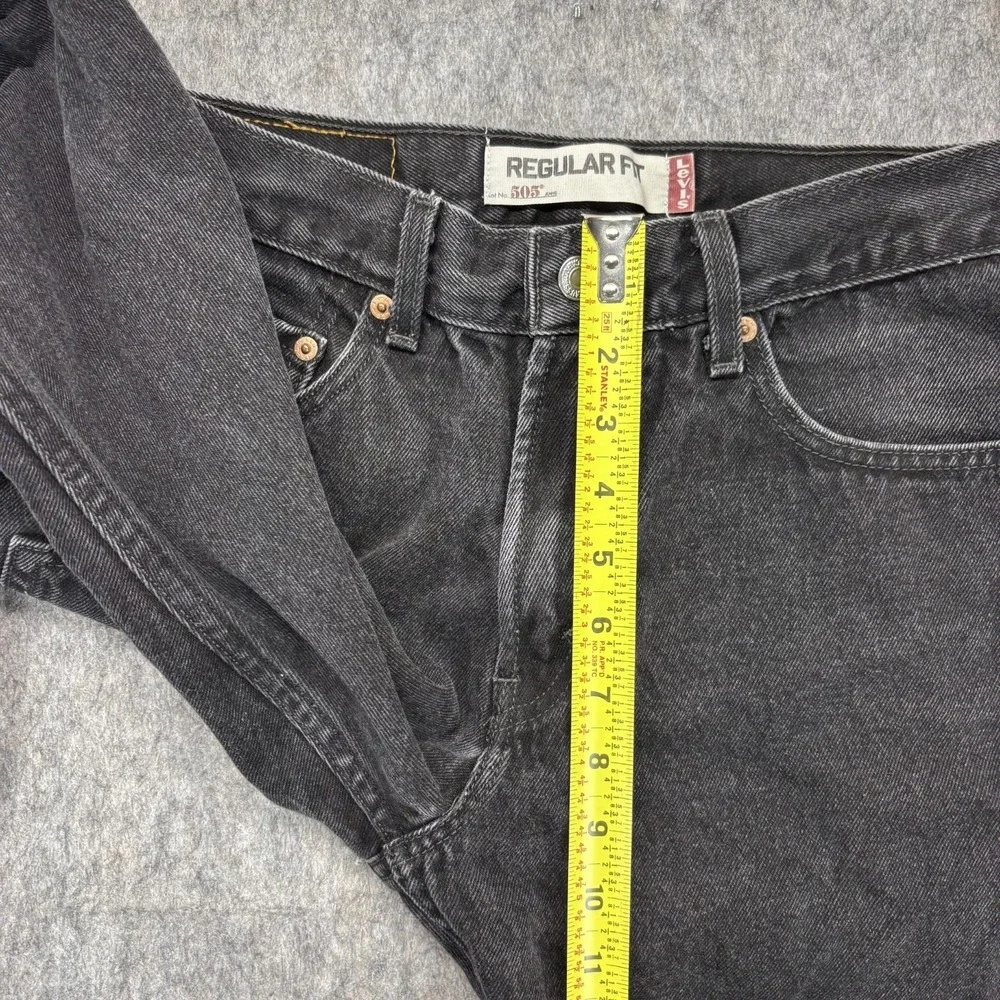Vintage Levi's 505 Jeans Black 28 x 31 Straight Cotton Zip Lesotho 2006 Denim